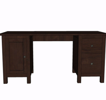 现代实木书桌su模型