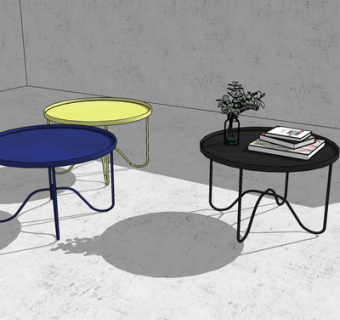 现代金属茶几su模型