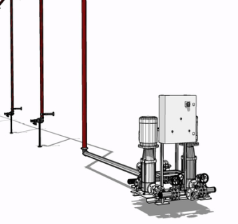 工业风水管抽水泵su模型