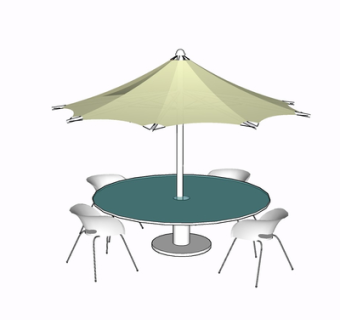 现代休闲桌椅su模型