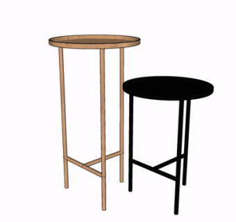 现代金属圆几su模型