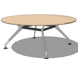 现代圆形餐桌su模型