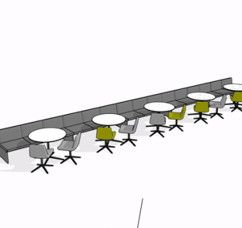 现代餐桌椅su模型