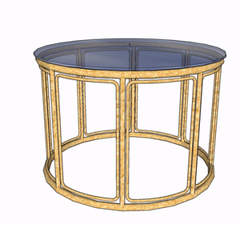 现代金属圆几su模型