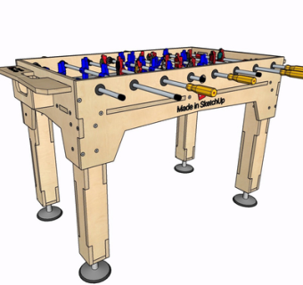 现代桌上足球su模型