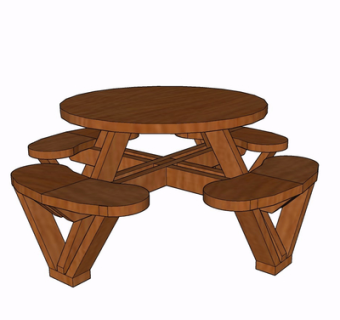 现代实木休闲桌椅su模型