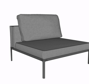 现代布艺休闲沙发su模型