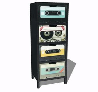 现代实木斗柜su模型