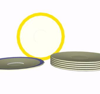 现代碗碟su模型