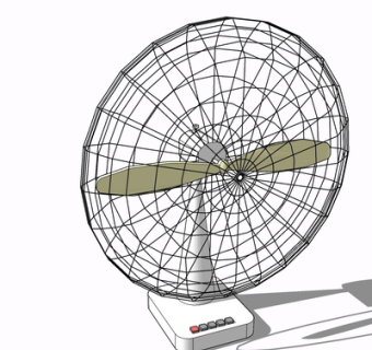 现代电风扇su模型