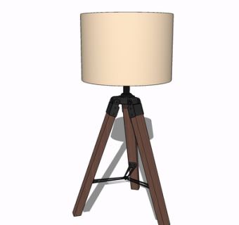 现代实木台灯su模型