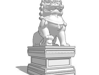中式<em>狮子雕塑</em>su模型