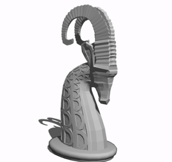 现代羊头雕塑摆件su模型