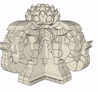 现代石像雕塑su模型