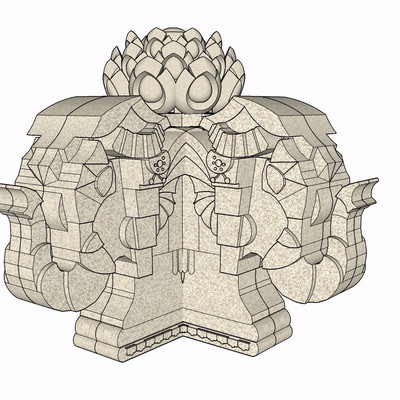 现代石像雕塑su模型