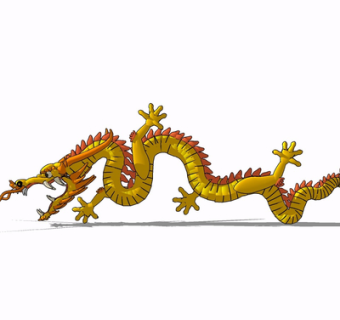 中式龙形摆件su模型