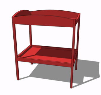 现代金属餐边柜su模型