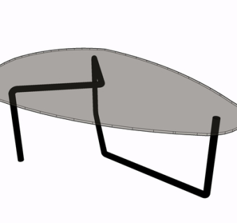 现代玻璃茶几su模型