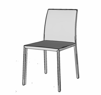 现代实木单椅su模型