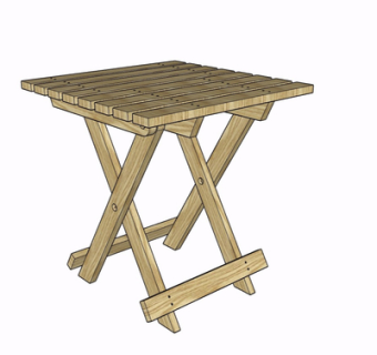 现代实木折叠凳子su模型