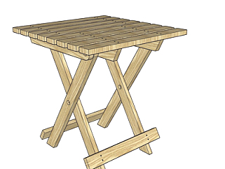 现代实木折叠凳子su模型