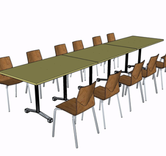 现代餐桌椅su模型