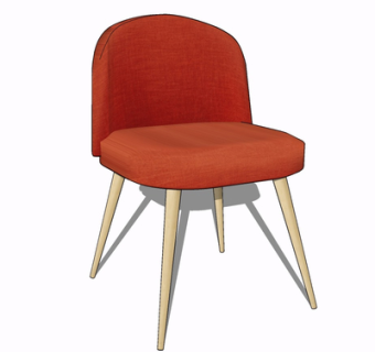 北欧布艺单椅su模型