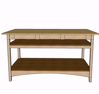 现代实木边柜su模型