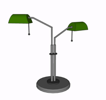 现代金属台灯su模型