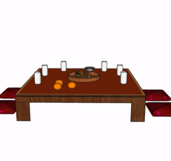 现代休闲桌椅su模型