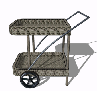 现代金属餐边柜su模型