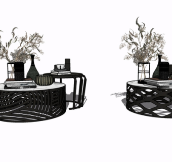 现代茶几su模型