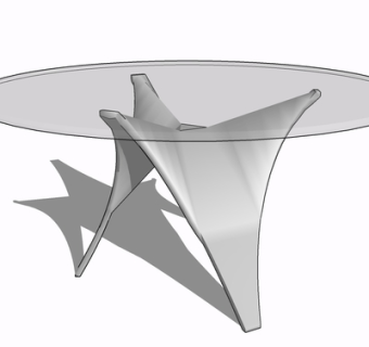 现代玻璃茶几su模型