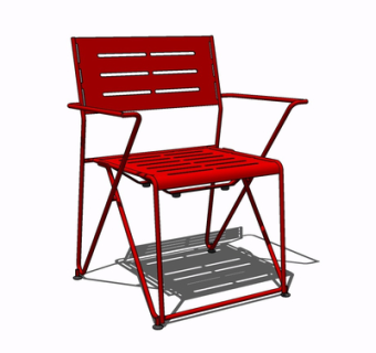 现代金属单椅su模型