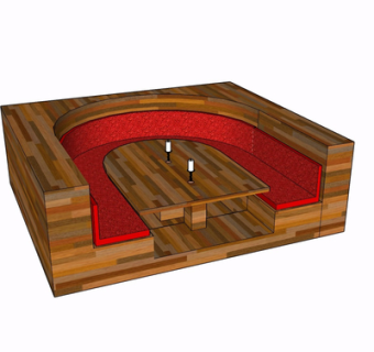 现代卡位餐桌椅su模型