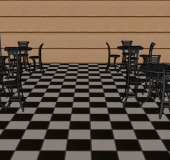 现代实木餐桌椅su模型