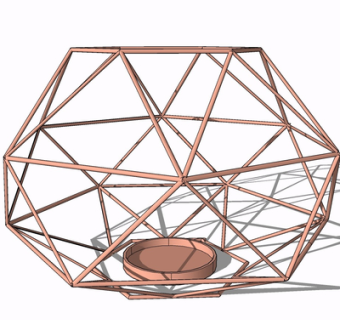 现代金属几何形摆件su模型
