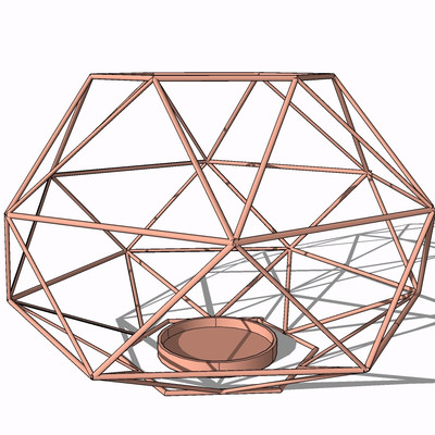 现代金属几何形摆件su模型