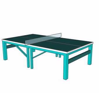 现代乒乓球桌su模型