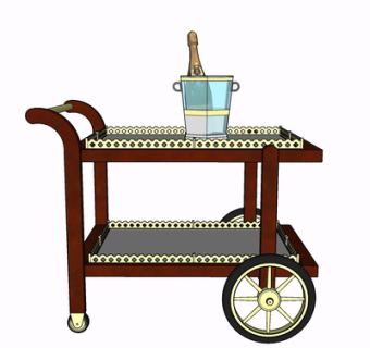 现代餐边柜su模型