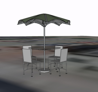 现代休闲桌椅su模型