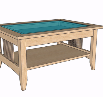 现代实木茶几su模型