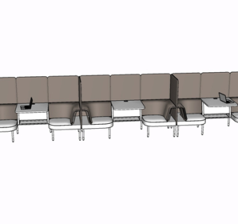 现代餐桌椅su模型