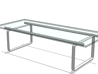 现代玻璃书桌su模型