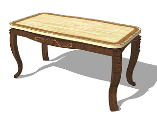 <em>欧式</em>实木餐桌su模型