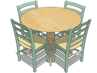 现代<em>实木餐桌</em>椅su模型