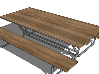 <em>现代实木餐桌椅</em>su模型