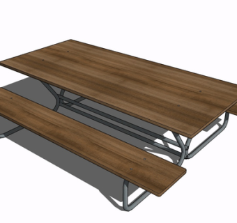 现代实木餐桌椅su模型