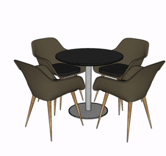 现代餐桌椅su模型