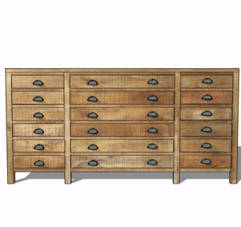 现代实木边柜su模型